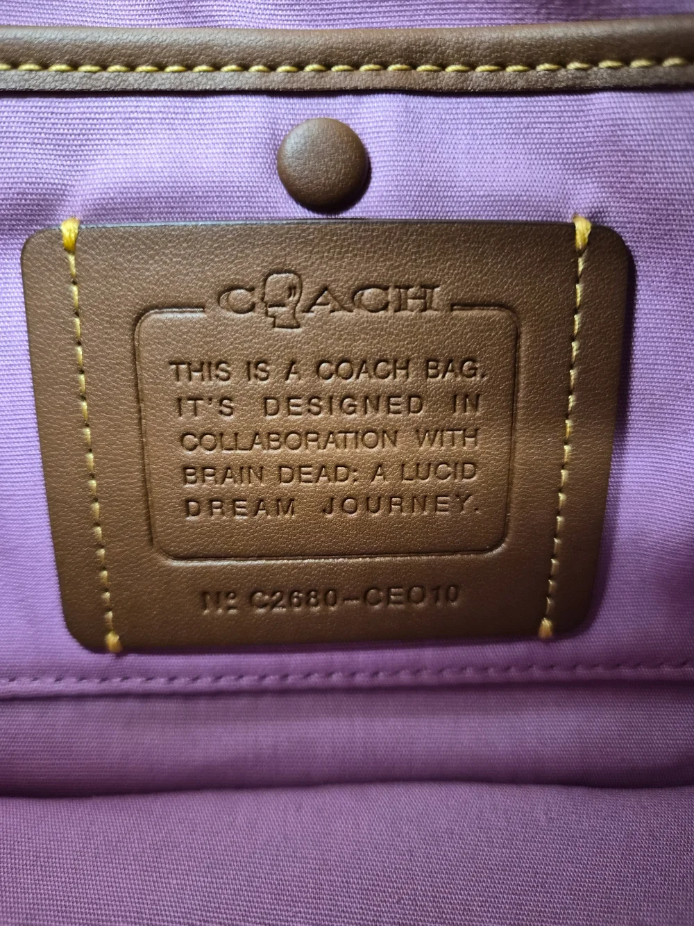 Brain Dead x Coach Signature Jacquard Twin Turnlock Waverly Bag in Fuchsia - Picture 7 of 13